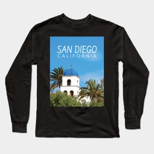 San Diego California Blue Domed Tower Long Sleeve T-Shirt